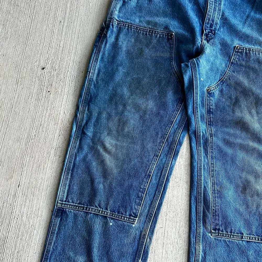 Carhartt denim blue jean double knee work wear carpenter pants